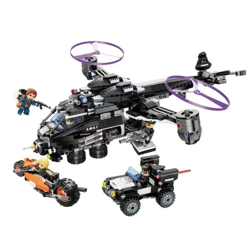 Конструктор, Qman, Полицейски хеликоптер, 903 части - Image 2