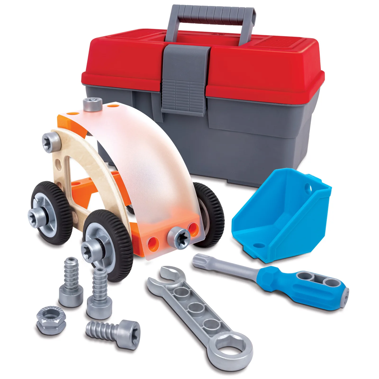 Дървен комплект, Hape, Млад изобретател, Автомобил, 37 части - Image 2