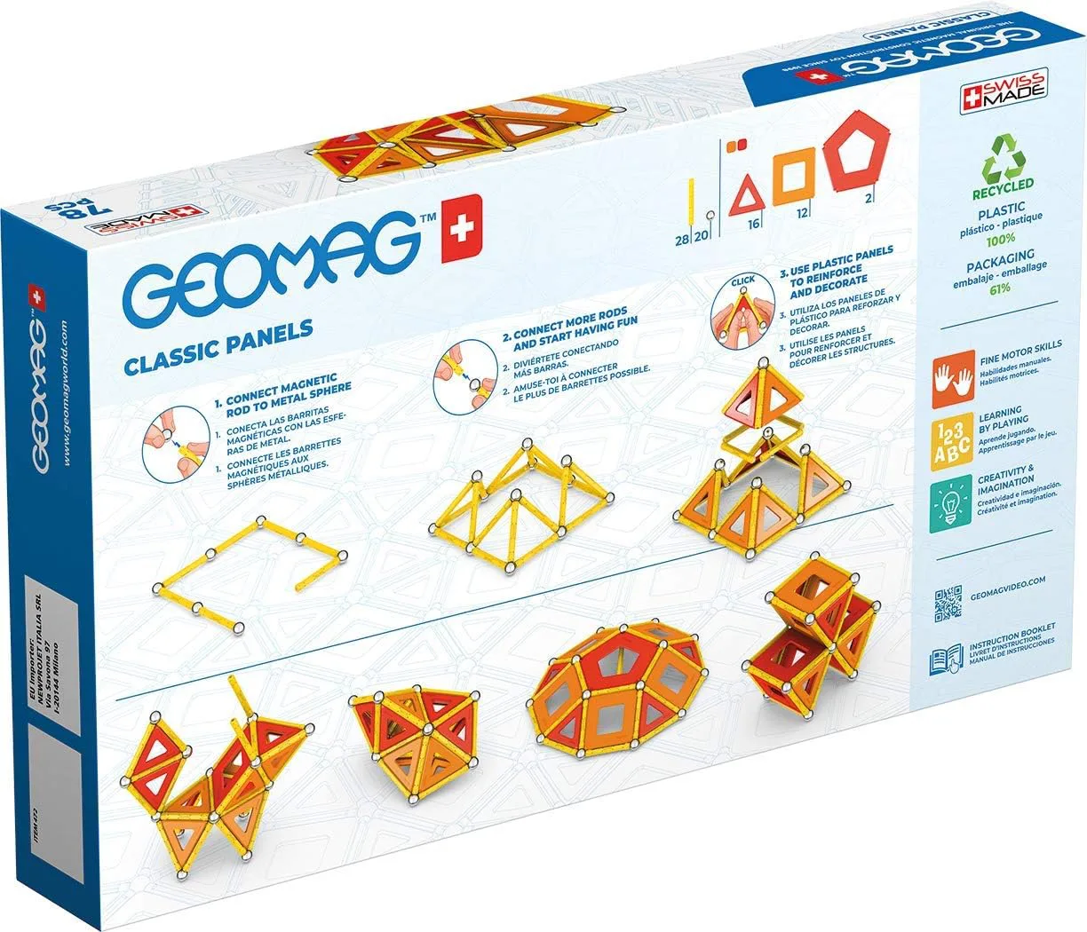 Магнитен конструктор, Geomag, Classic Panels, 78 части - Image 2