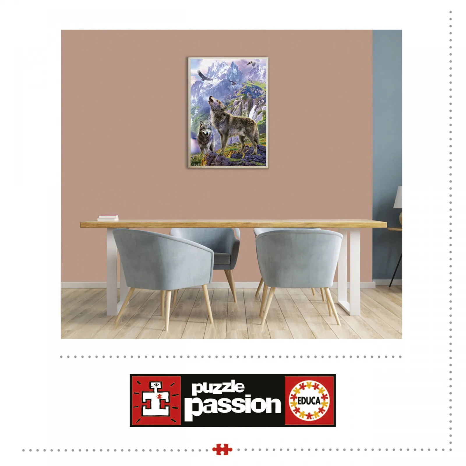 Пъзел, Educa, Вълци на скалите, 500 части - Image 4