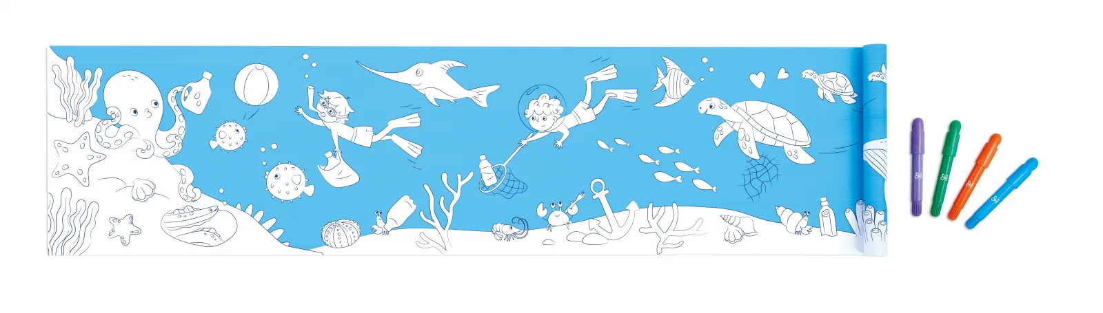 Творчески комплект, Hape, Хартиена ролка за оцветяване, Океан - Image 4