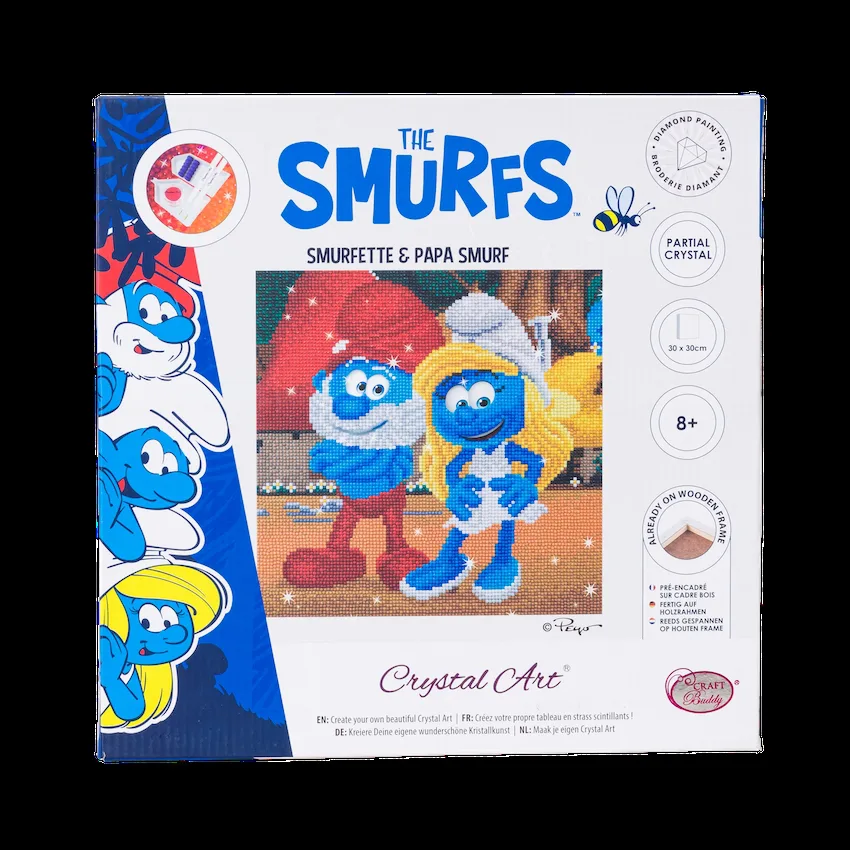 Арт комплект за диамантено изкуство, Craft Buddy, Смърфиета и Татко Смърф, 30 х 30 см, 6 части - Image 2