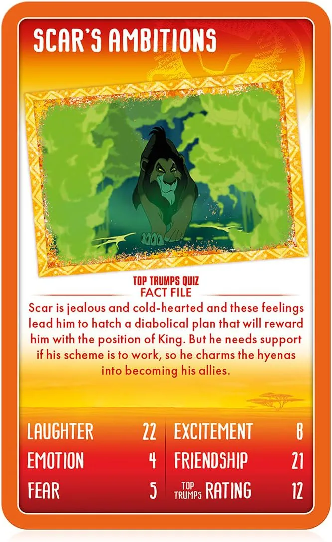 Настолна игра, Winning Moves, Top Trumps, Карти за игра, Цар Лъв - Image 3
