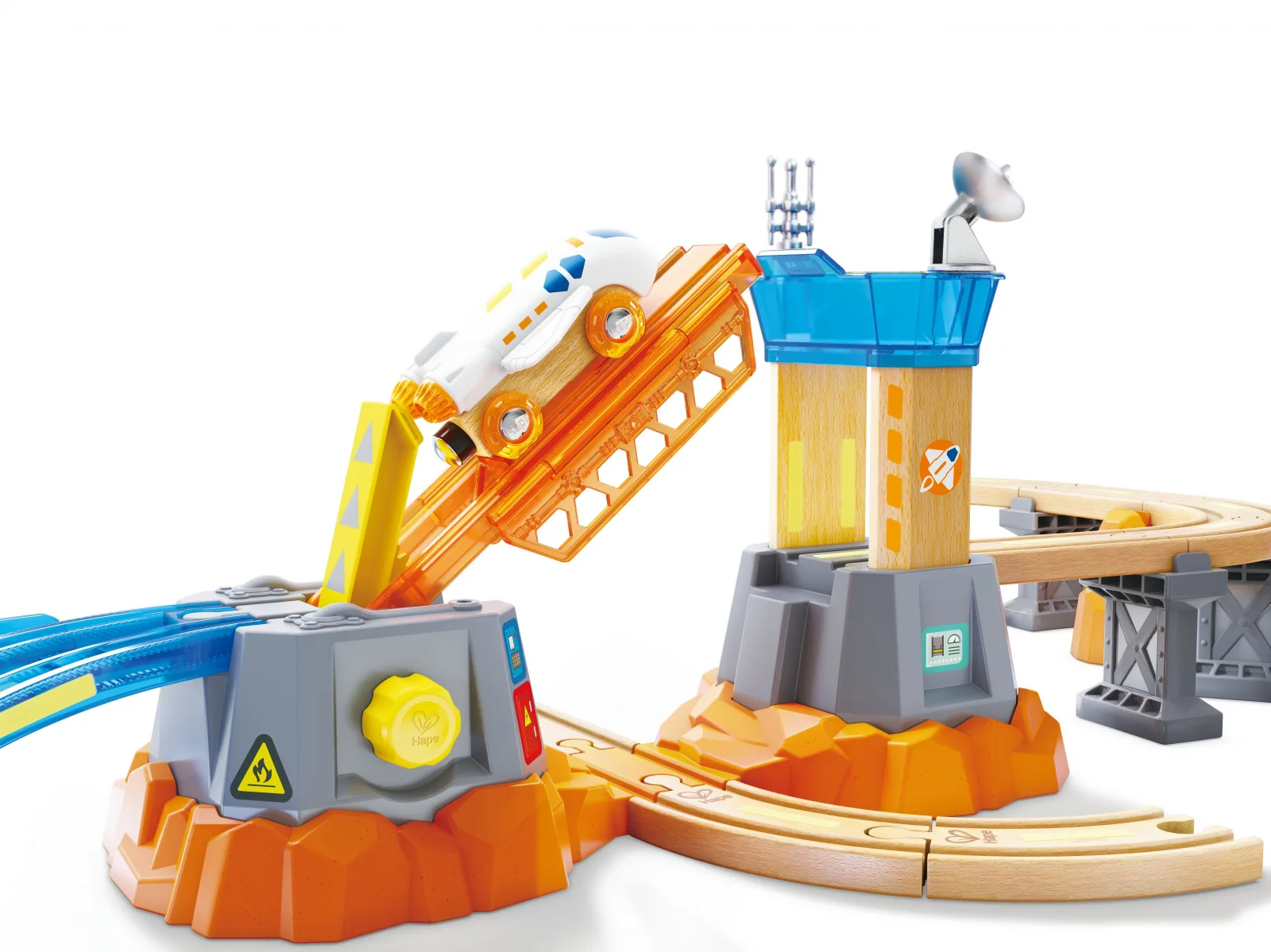 Детски игрален железопътен комплект, Hape, Изстрелване на Марс - Image 4