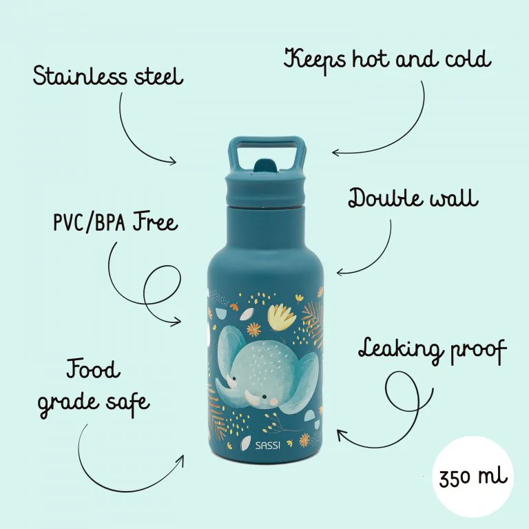 Термо бутилка от неръждаема стомана, Sassi, 350мл., Слон - Image 7