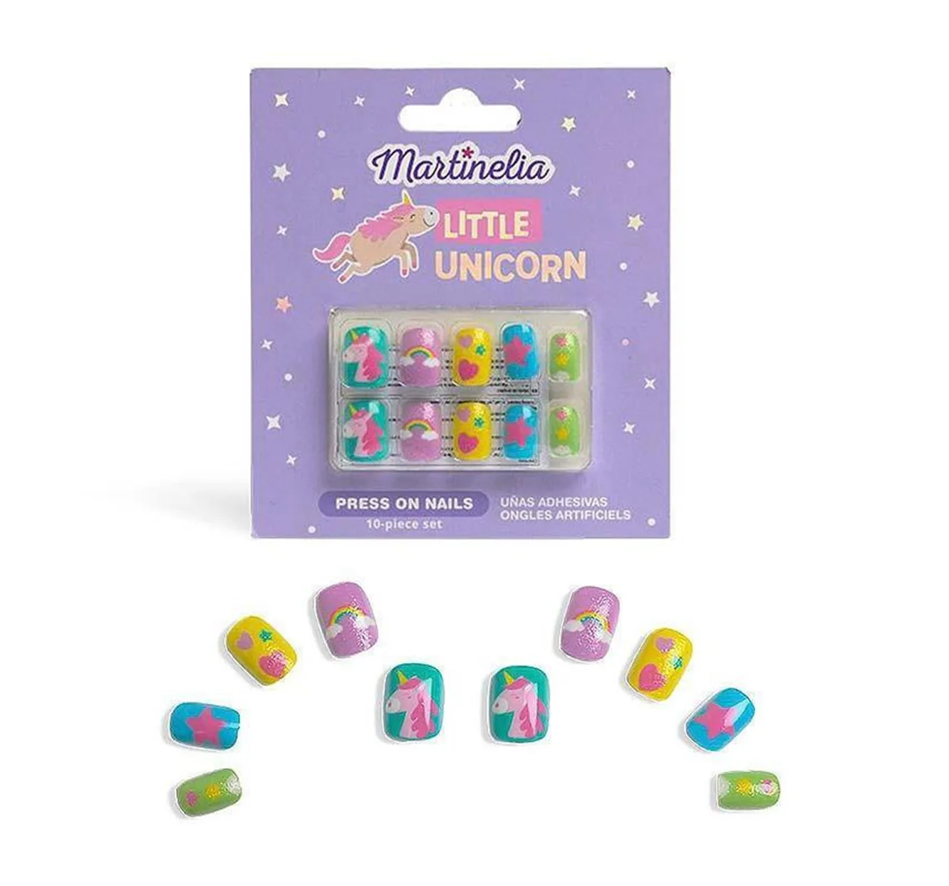 Козметичен комплект, Martinelia, Еднорог, Изкуствени нокти, 10 броя - Image 2