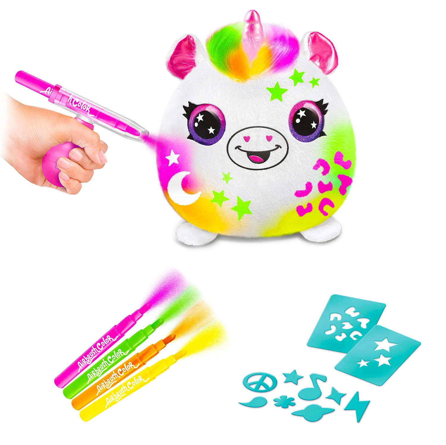 Творчески комплект, Canal Toys, Мини плюшена играчка за оцветяване, Неон, 15 см - Image 7