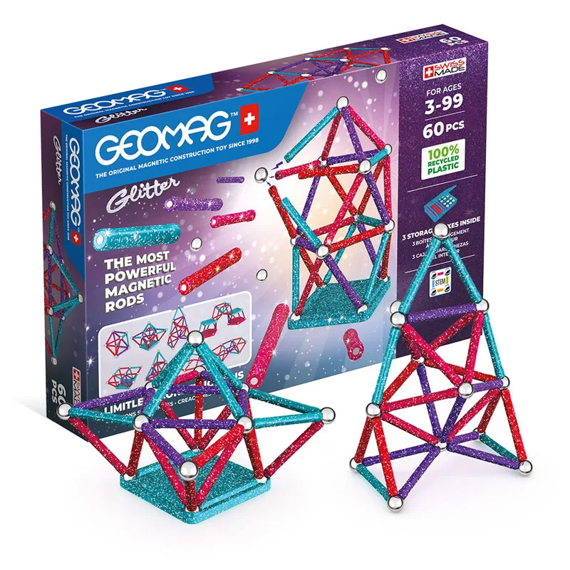 Магнитен конструктор, Geomag, Glitter, 60 части - Image 3
