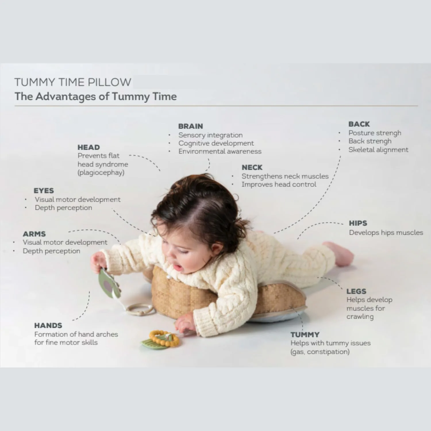 Плюшена бебешка възглавница, Taf Toys, Мече, 40 x 27 x 11 см - Image 4