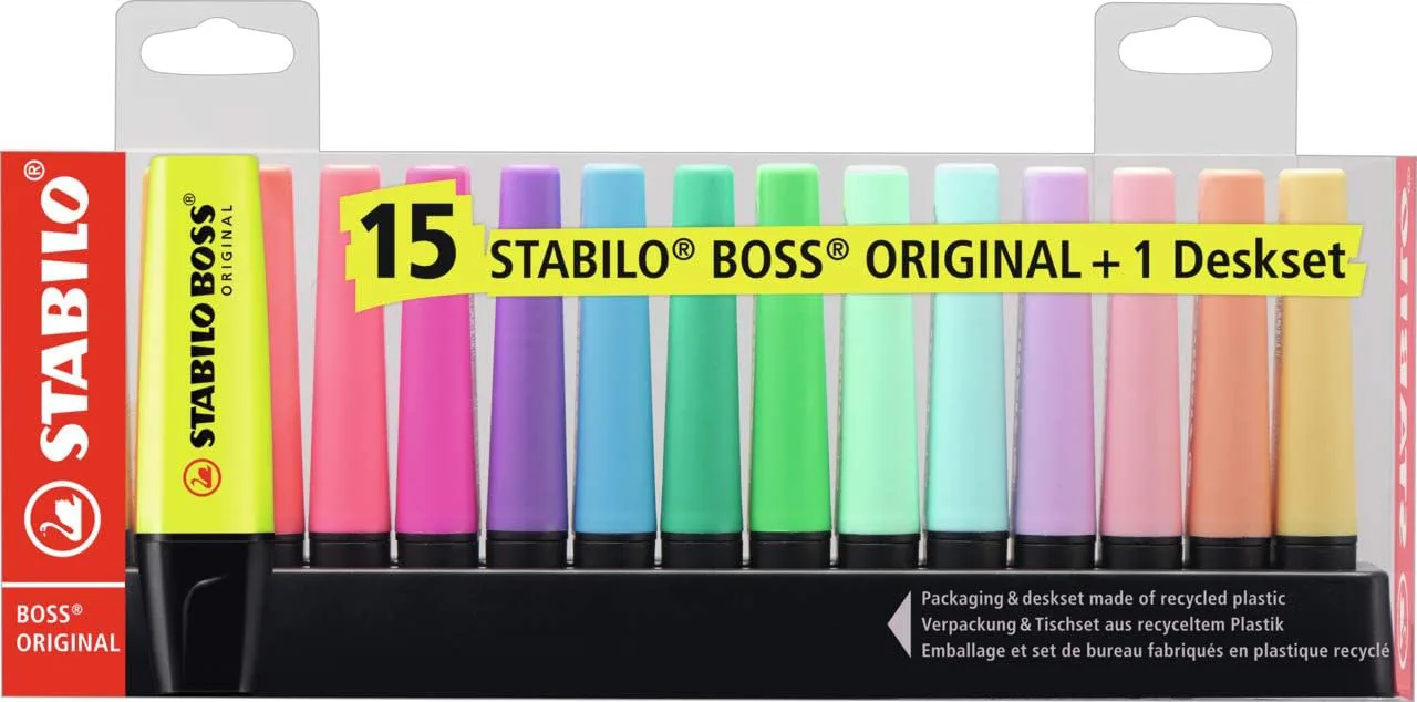 Комплект текст маркери, Stabilo, Boss Original Deskset, 15 цвята - Image 2