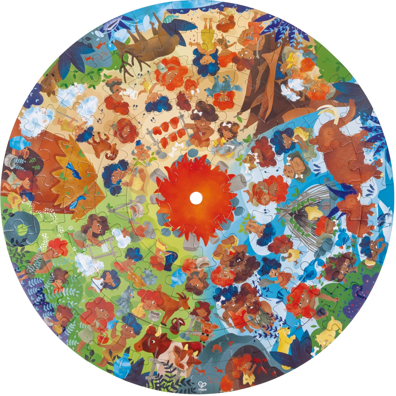 Образователен пъзел за под, Hape, Каменна ера, 57.5 см, 100 части - Image 3