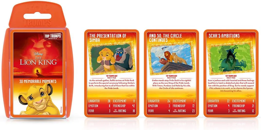 Настолна игра, Winning Moves, Top Trumps, Карти за игра, Цар Лъв - Image 2