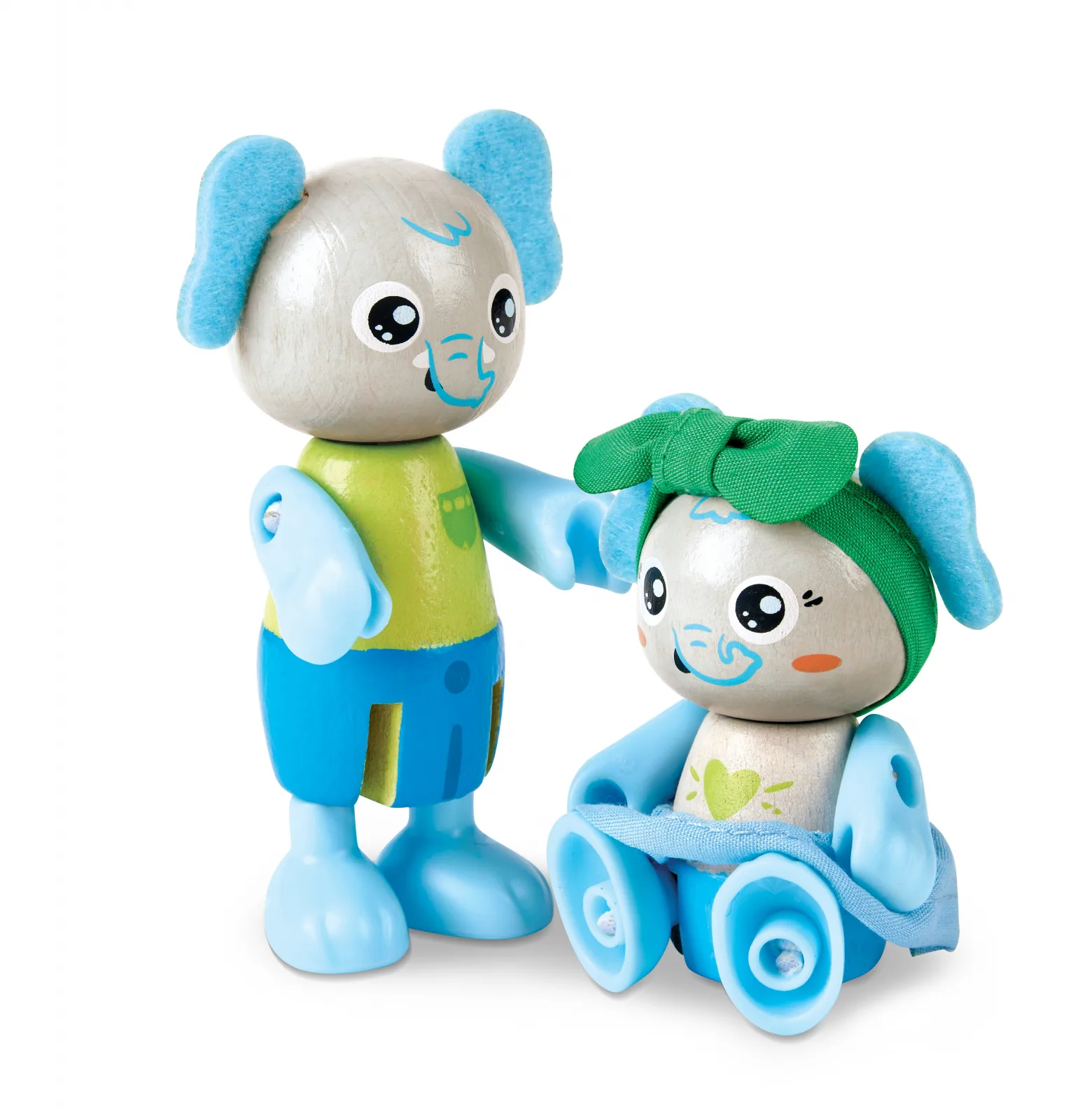 Комплект дървени фигури, Hape, Семейство слончета, 10 части - Image 4