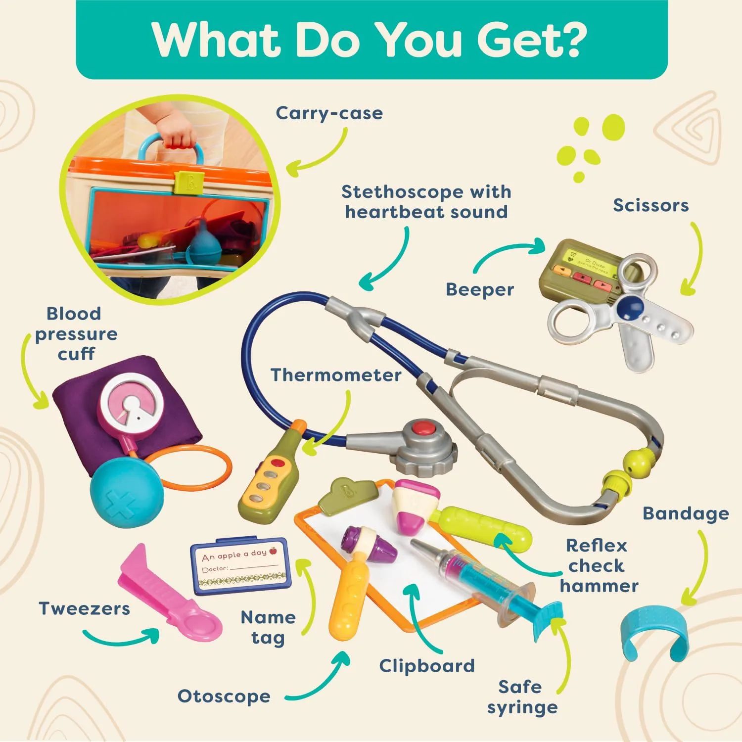 Детски докторски комплект, Battat, 12 части - Image 4