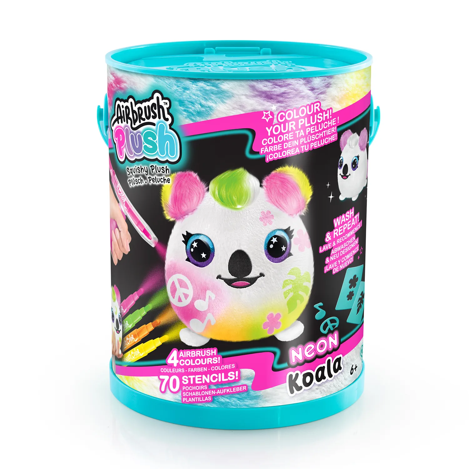 Творчески комплект, Canal Toys, Мини плюшена играчка за оцветяване, Неон, 15 см - Image 2