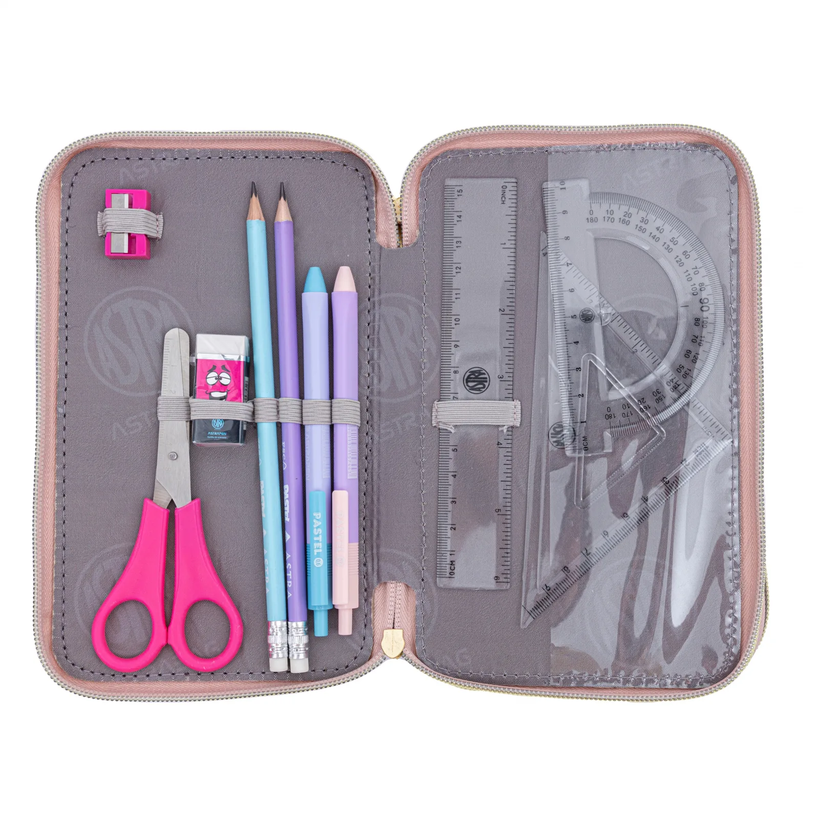 Троен несесер, Astra, с аксесоари ASTRABAG Пухкав еднорог, AC31, 20,5 х 13 х 6 см - Image 4