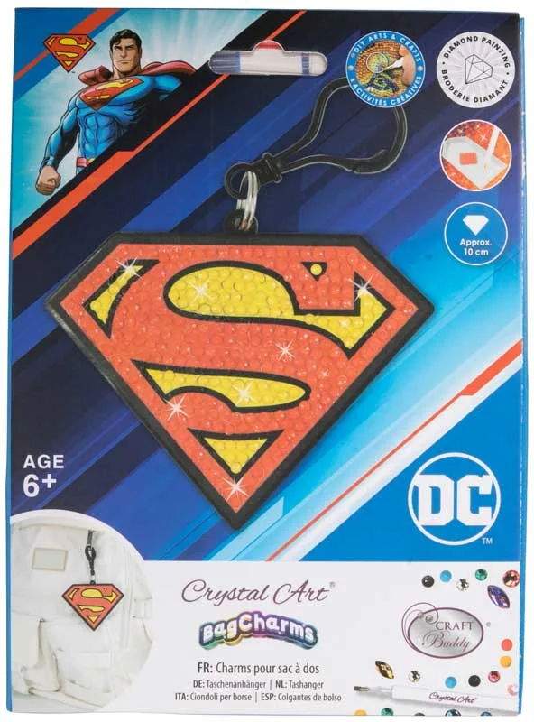 Комплект за диамантена бродерия, Craft Buddy, Crystal Art Bag Charms, Superman - Image 3