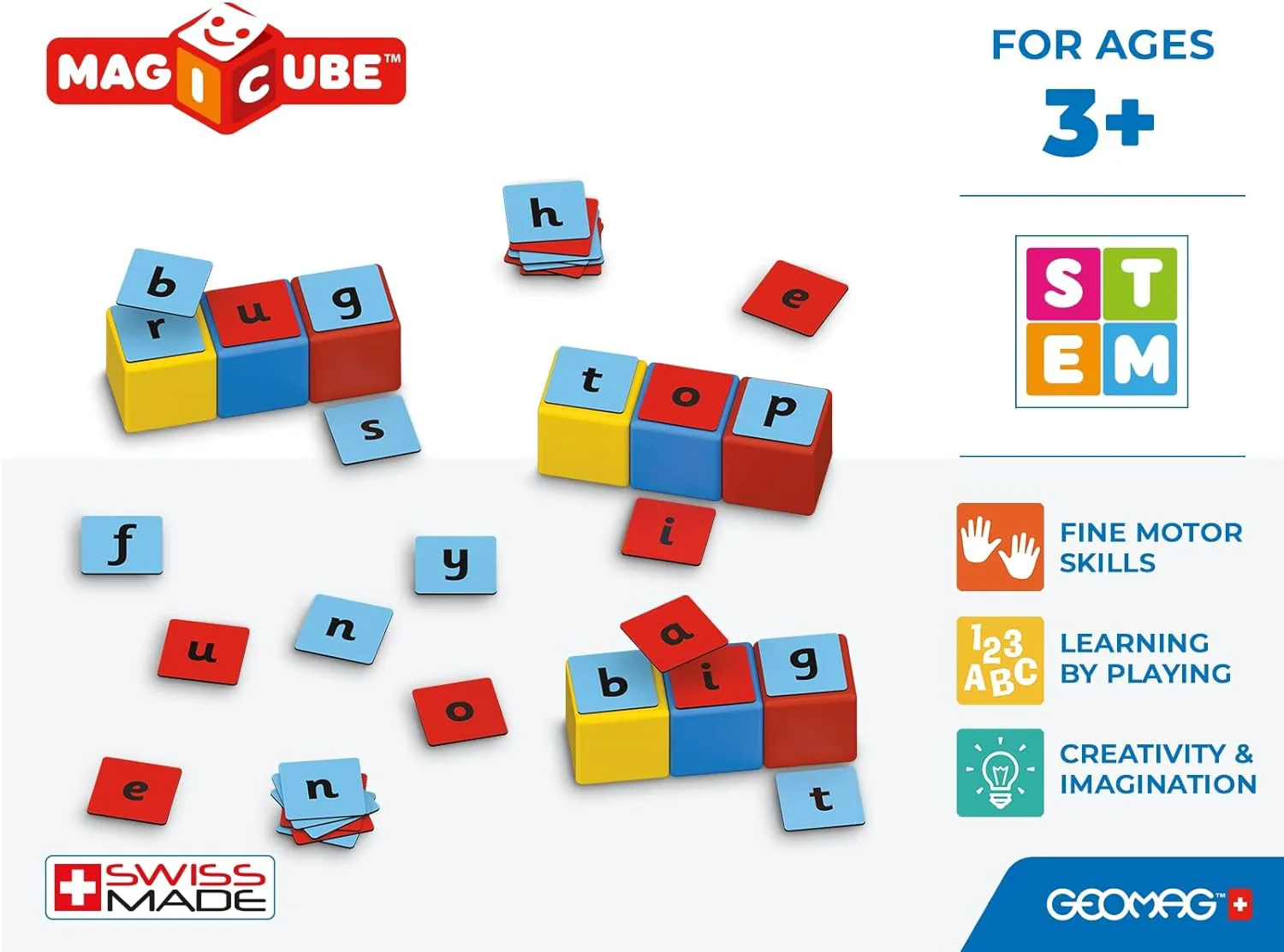 Магнитен конструктор, Geomag, Magicube, Съставяне на думи, 79 части - Image 5