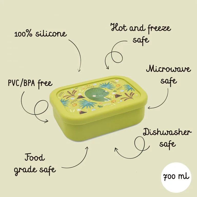 Силиконова разделителна кутия за обяд, Sassi, Динозавър - Image 5