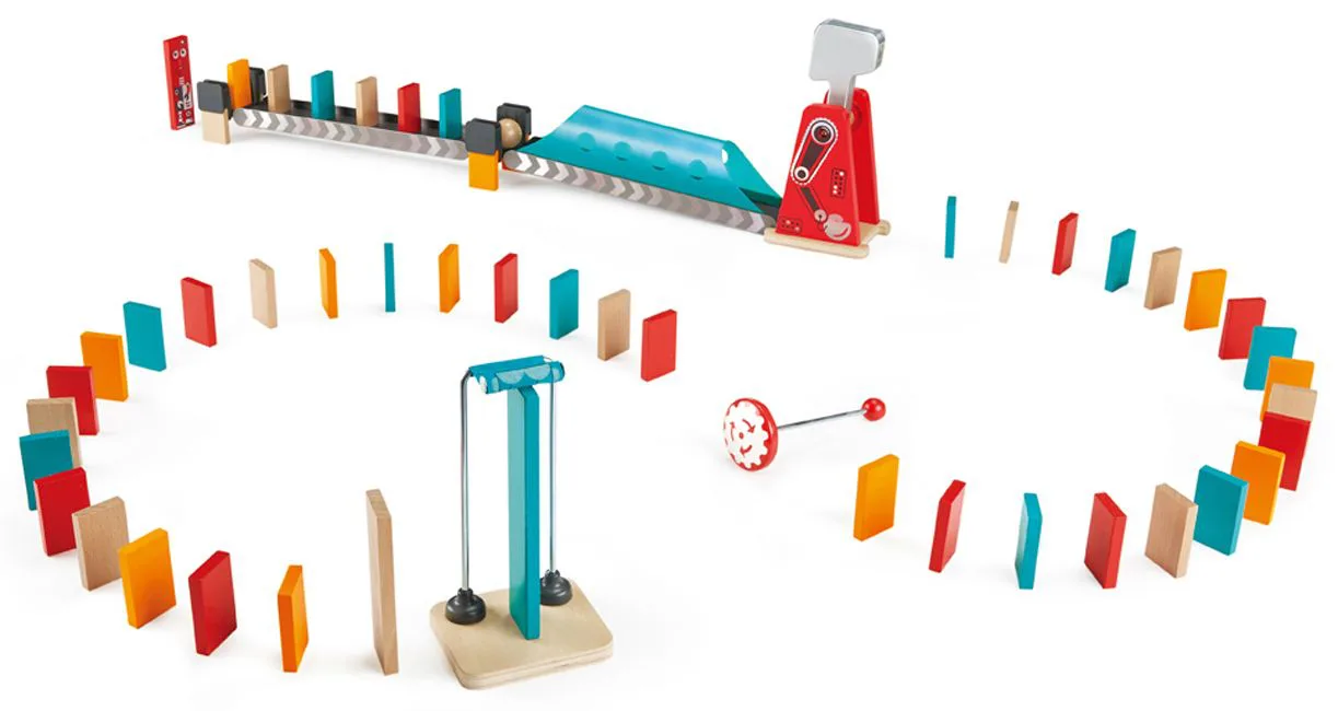 Комплект дървена игра, Hape, Домино, Мощен удар, 59 части - Image 2