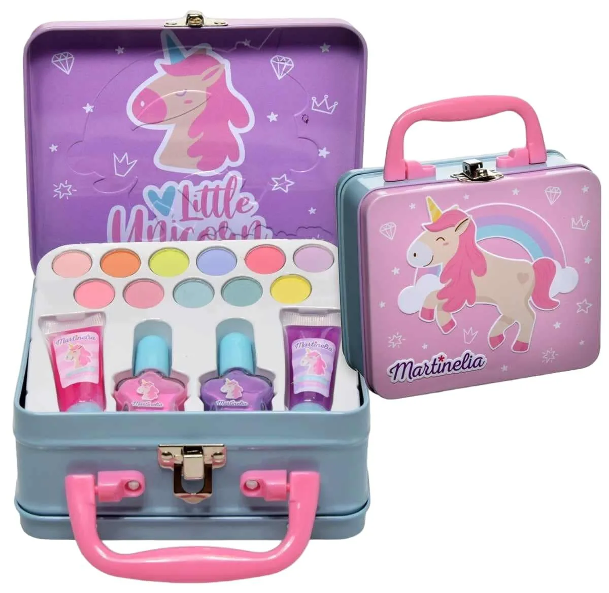 Комплект козметика в метално куфарче, Martinelia, Малък еднорог, 15 части - Image 2
