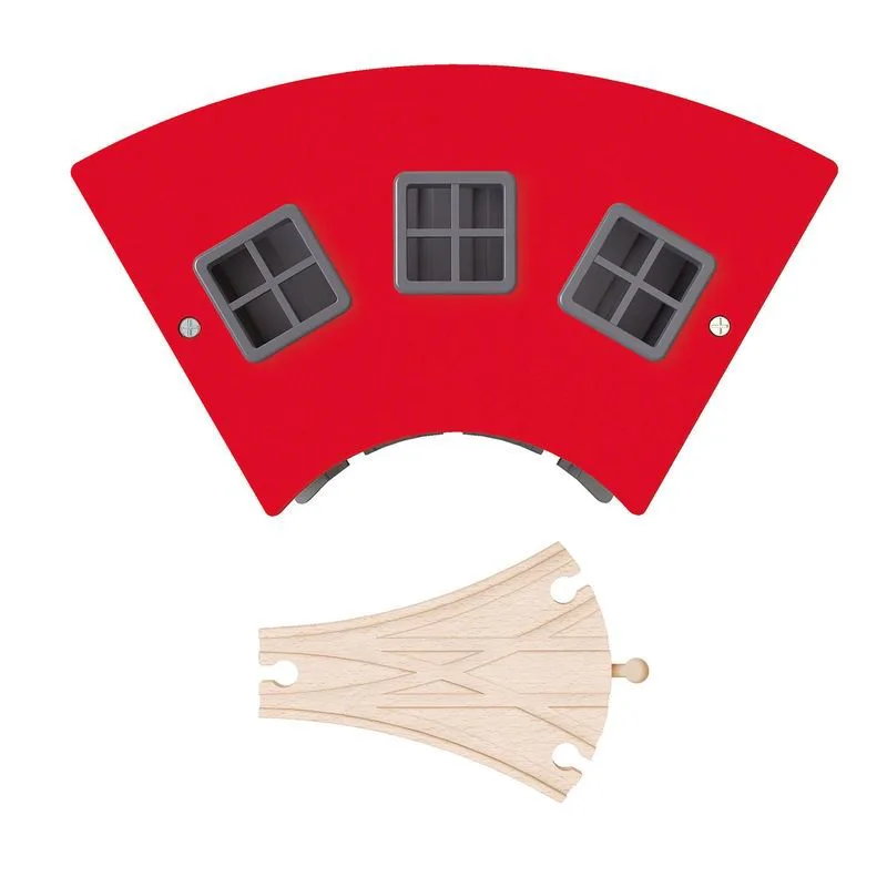 Дървена играчка, HAPE, Влакова депо, 28.7 x 17.8 x 10.9 см - Image 3