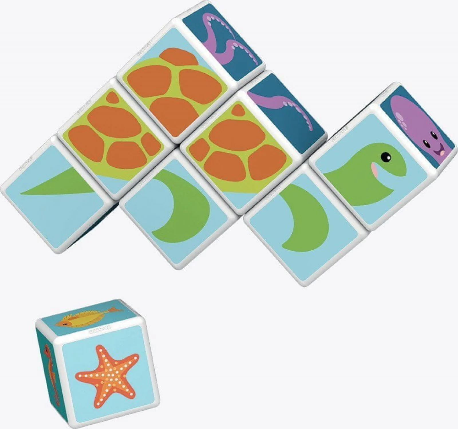 Магнитен конструктор, Geomag, Magicube, Морски животни и карти 146, 11 части - Image 5