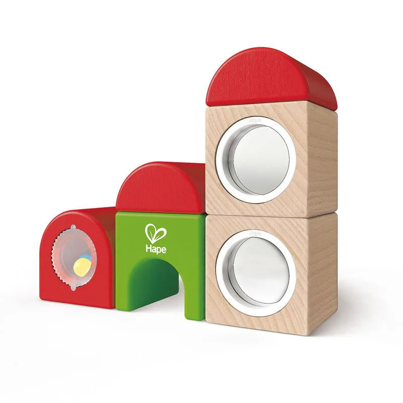 Дървен комплект, Hape, Гара от кубчета, 5 части - Image 3