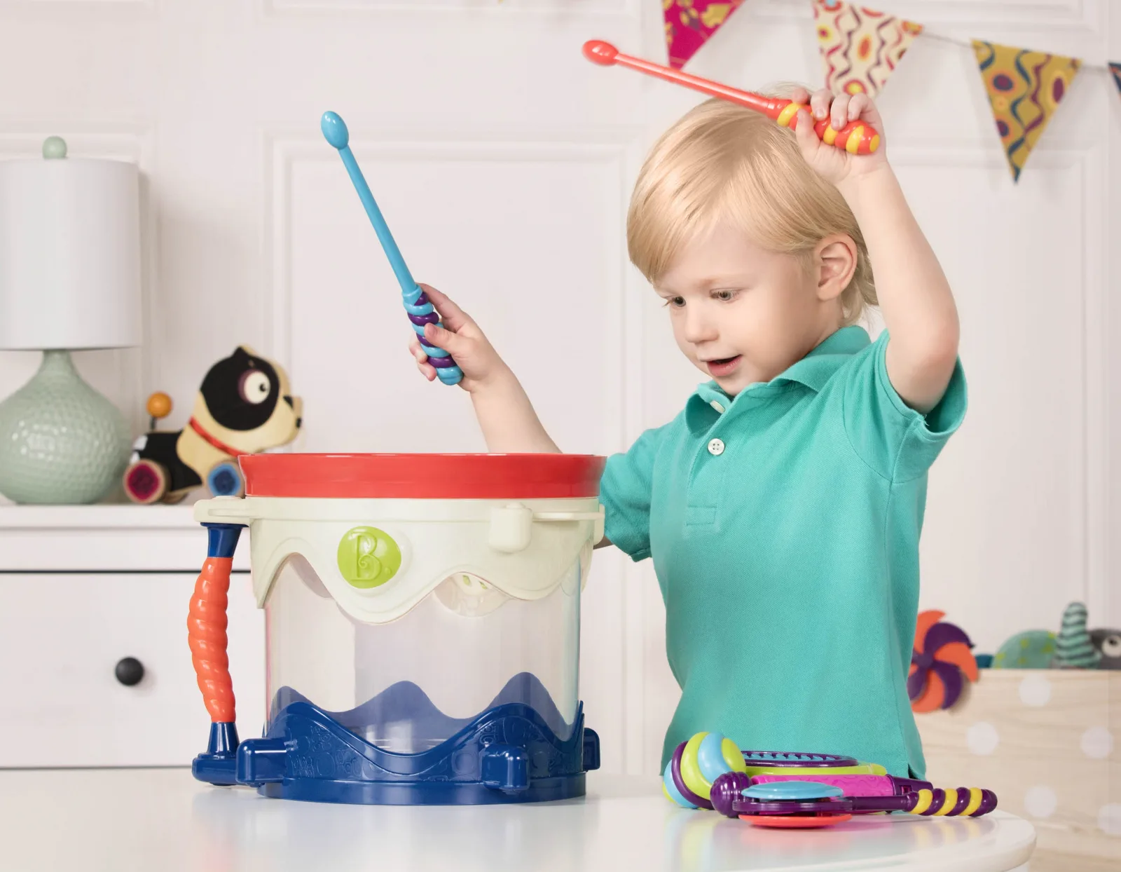 Детски музикален комплект, Battat, Барабан и музикални инструменти, 6 части - Image 3