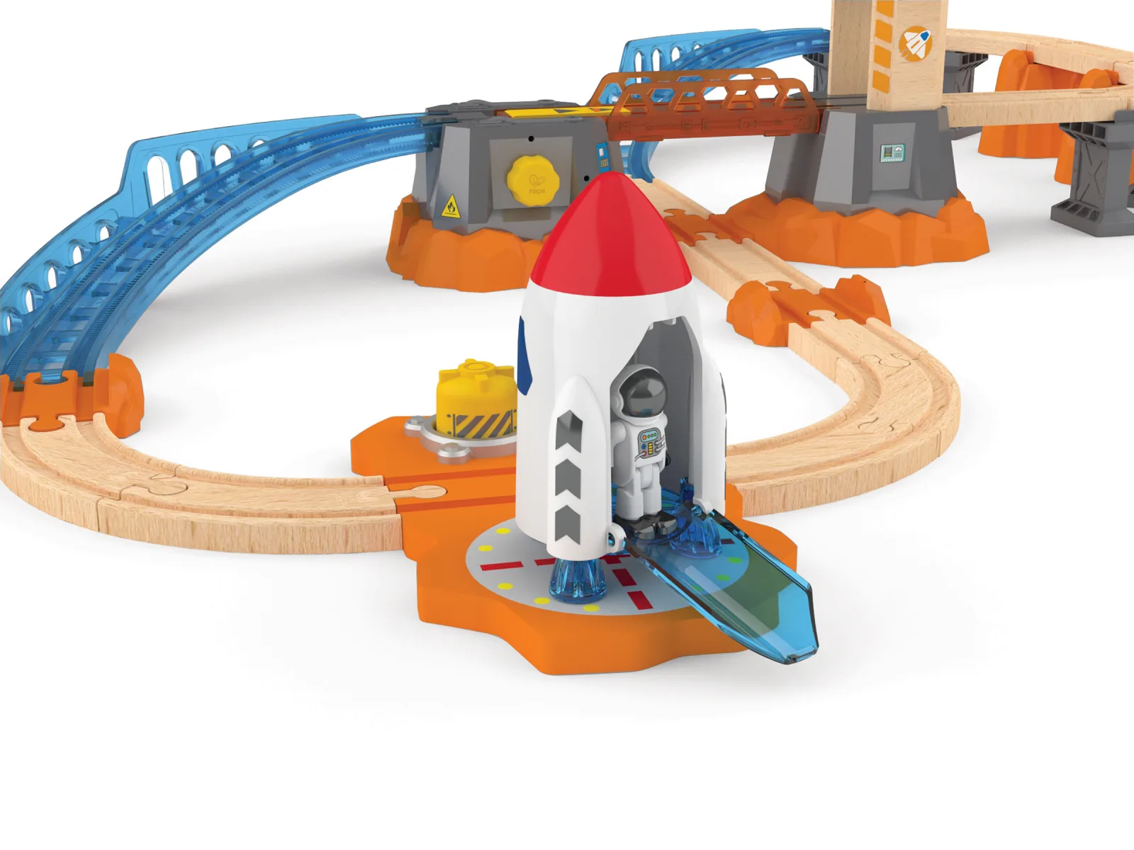 Детски игрален железопътен комплект, Hape, Изстрелване на Марс - Image 5