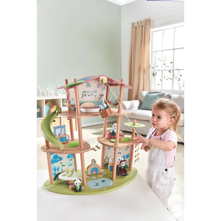 Дървен комплект, Hape, Бамбуковата къща на пандите, 25 части - Image 8