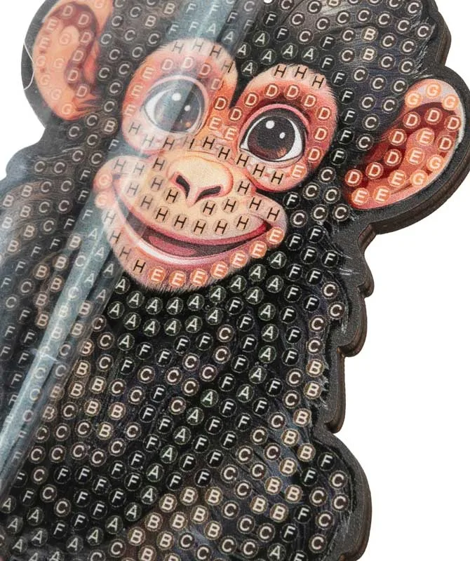 Комплект за диамантена бродерия, Craft Buddy, Crystal Art Buddies, Шимпанзе, 7 части - Image 3