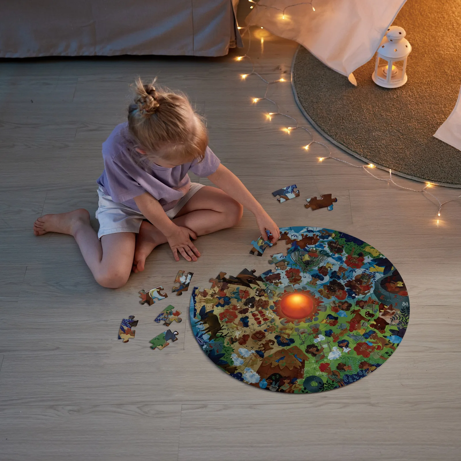 Образователен пъзел за под, Hape, Каменна ера, 57.5 см, 100 части - Image 5