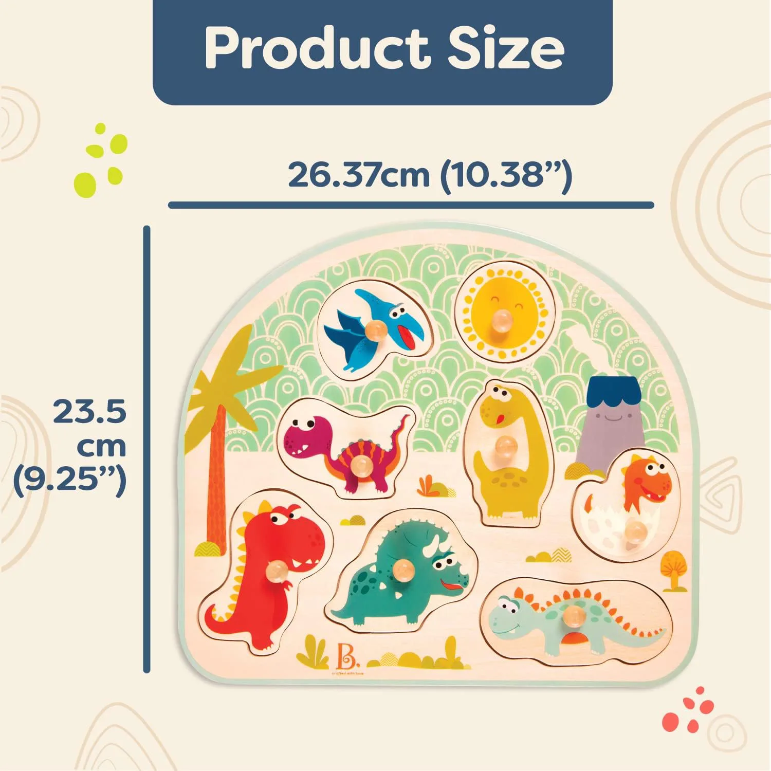 Дървен пъзел, Battat, Динозаври, 8 части - Image 5