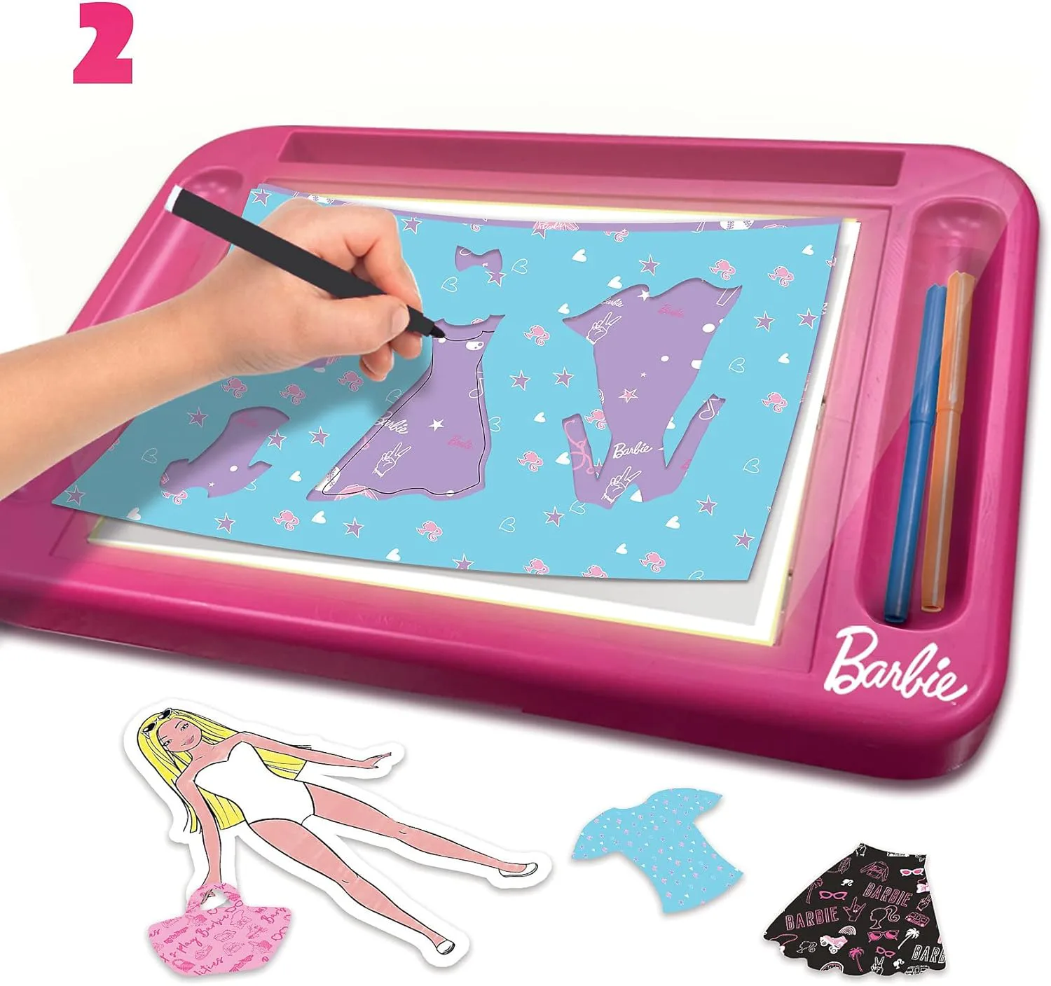 Творчески комплект, Lisciani, Barbie, Училище по рисуване със светеща дъска, Модно ателие с включена кукла Барби - Image 5