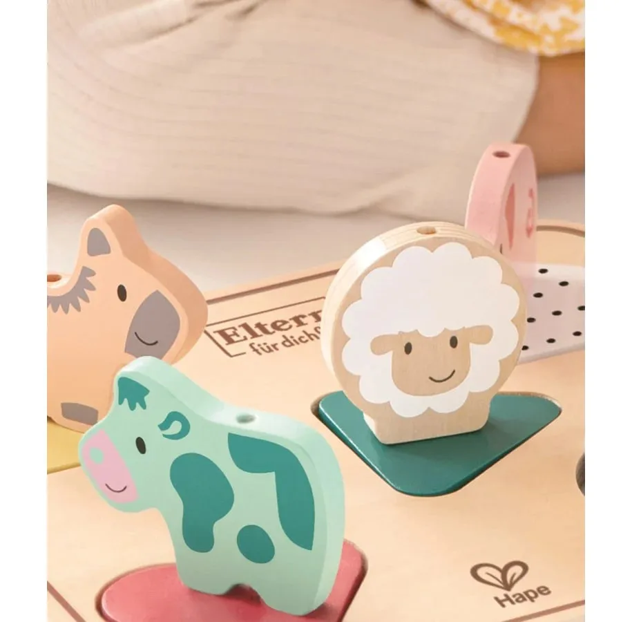 Дървен звуков пъзел, Hape, Животни, 6 части - Image 3