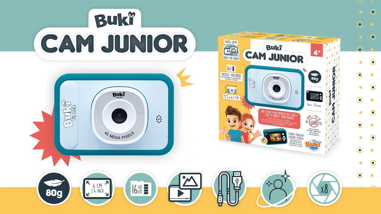 Детски фотоапарат, Buki France, Видео и снимки - Image 4