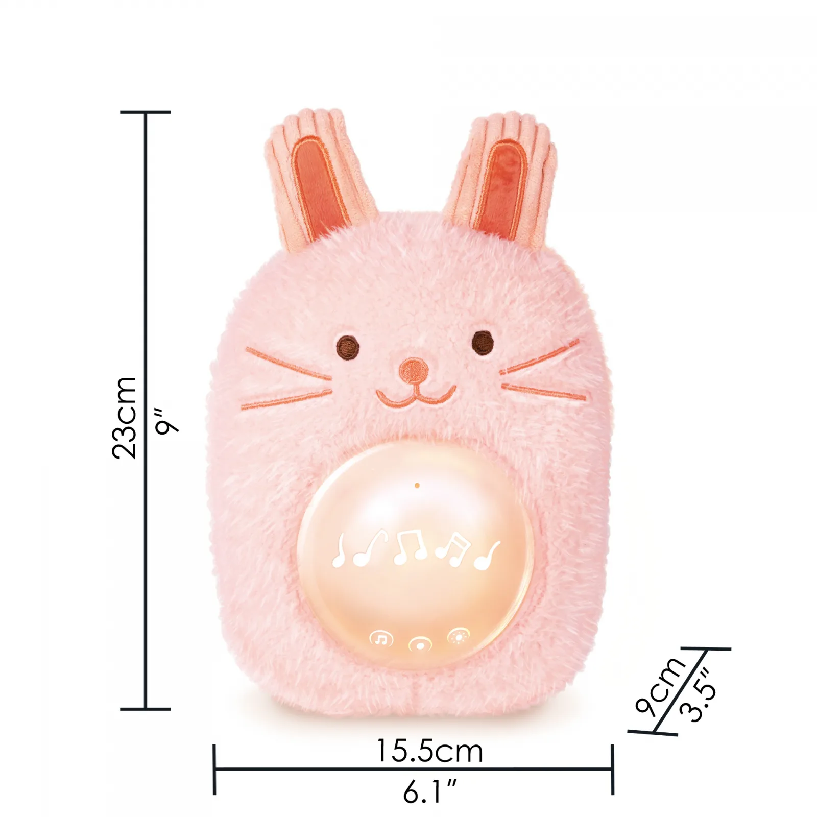 Интерактивна играчка, Hape, Музикална плюшена лампа за сън, Зайче, 23 x 15.5 x 9 см - Image 4