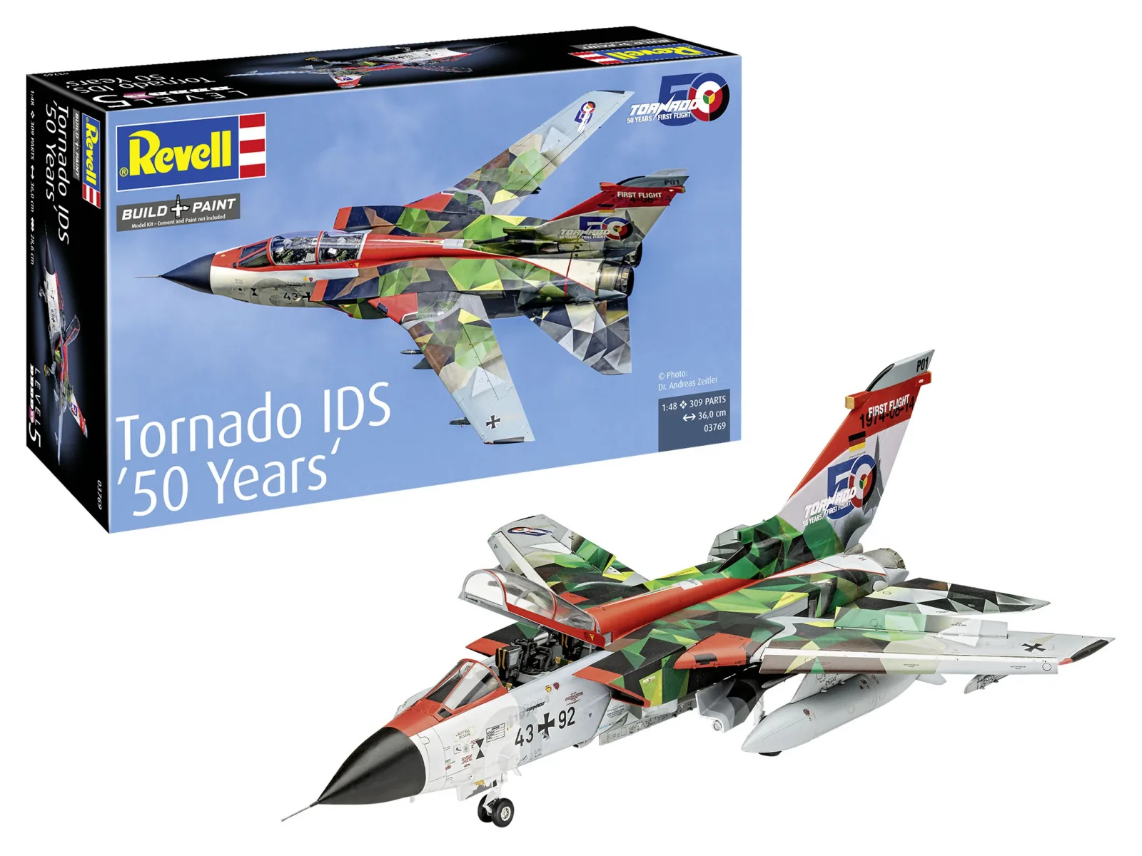 Сглобяем модел, Revell, Изтребител Panavia Tornado IDS, 50-та годишнина, 309 части - Image 3
