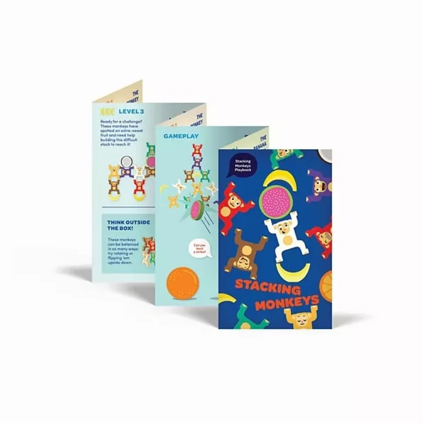 Образователен комплект, Battat, Дървени маймунки за подреждане, 19 части - Image 4