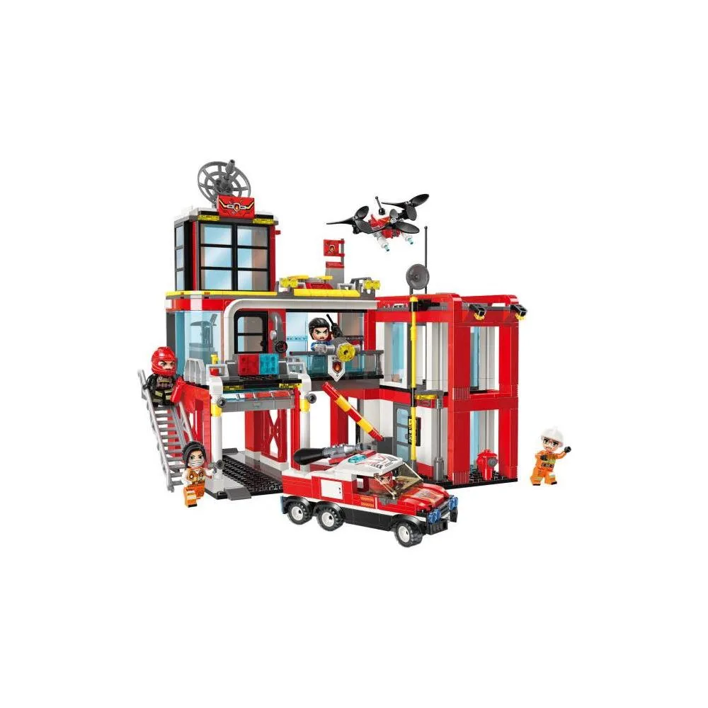 Конструктор, Qman, MineCity, Противопожарна служба, 693 части - Image 2