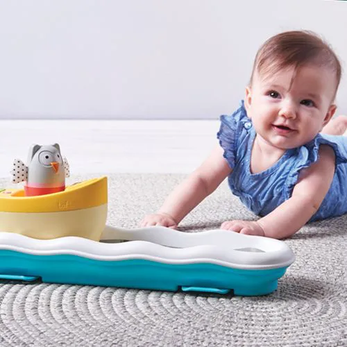 Музикална нощна лампа, Taf Toys, Бухалче в лодка, 41.5 x 9 x 26.5 см - Image 4