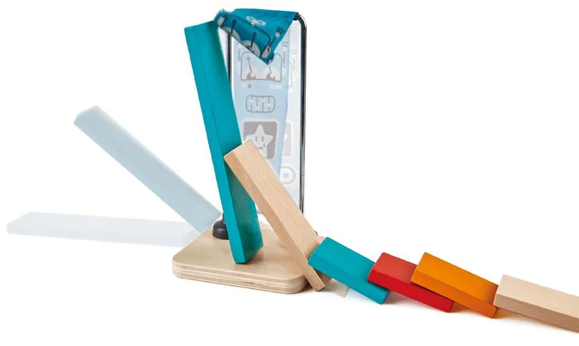 Комплект дървена игра, Hape, Домино, Мощен удар, 59 части - Image 5