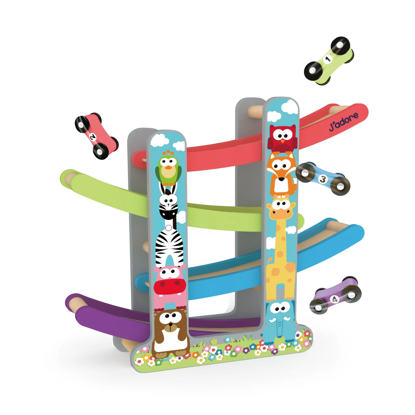 Комплект дървена цветна състезателна писта, J′adore, 5 части - Image 2