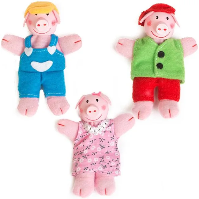 Комплект кукли за пръсти, Eurekakids, Трите прасенца и вълка, 11см, 4 броя - Image 2