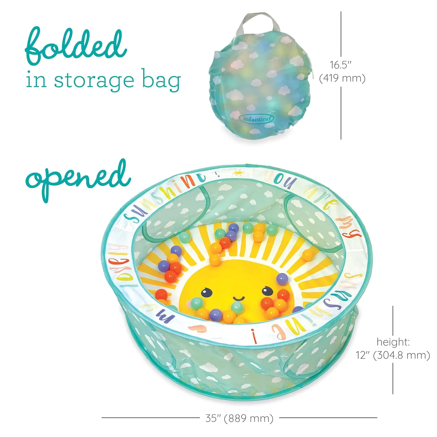 Басейн с топки, Infantino, Слънце, 91 x 91 см - Image 2
