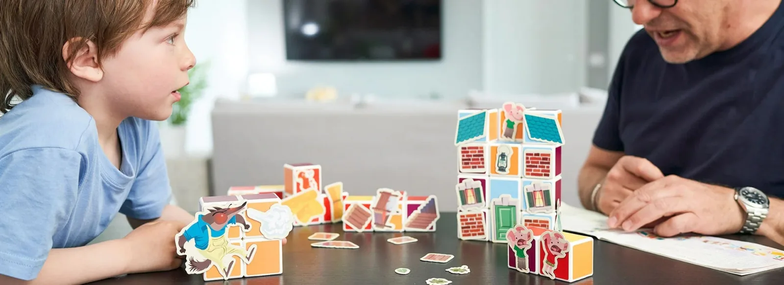 Магнитен конструктор, Geomag, Magicube, Story Building, Три малки прасенца, 42 части - Image 6