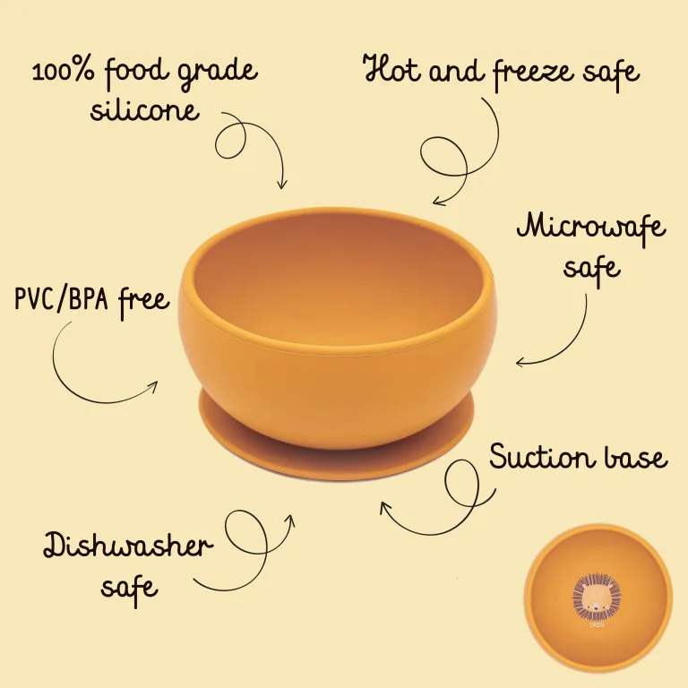 Силиконова купичка за хранене с вакуум, Sassi, Лъвче - Image 4
