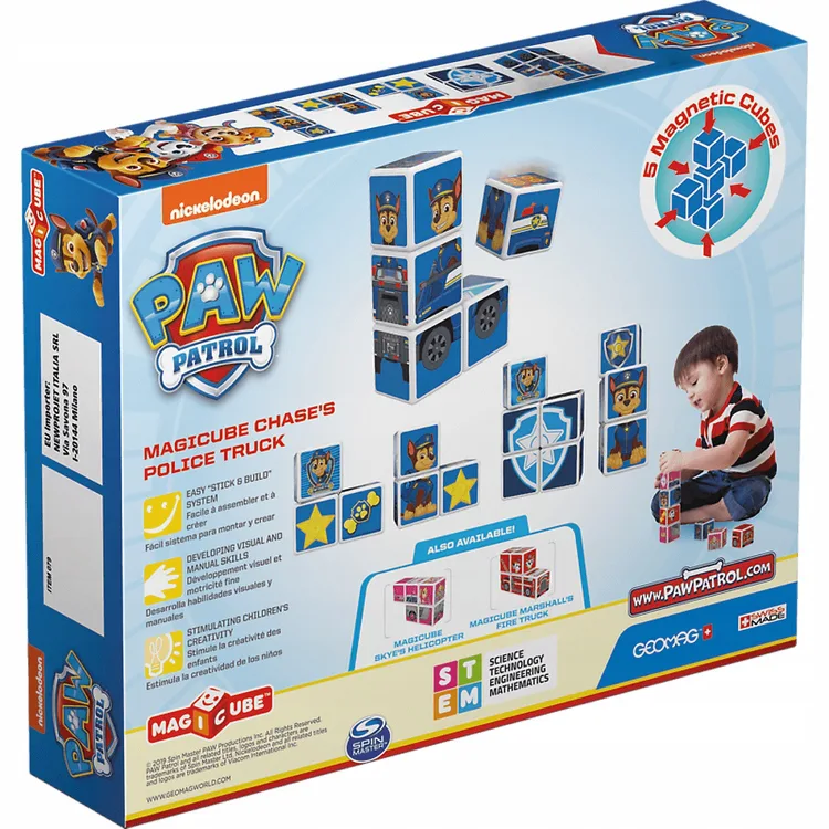 Магнитен конструктор, Geomag, Magicube, Paw Patrol, Полицейската кола на Чейс 079, 5 части - Image 2
