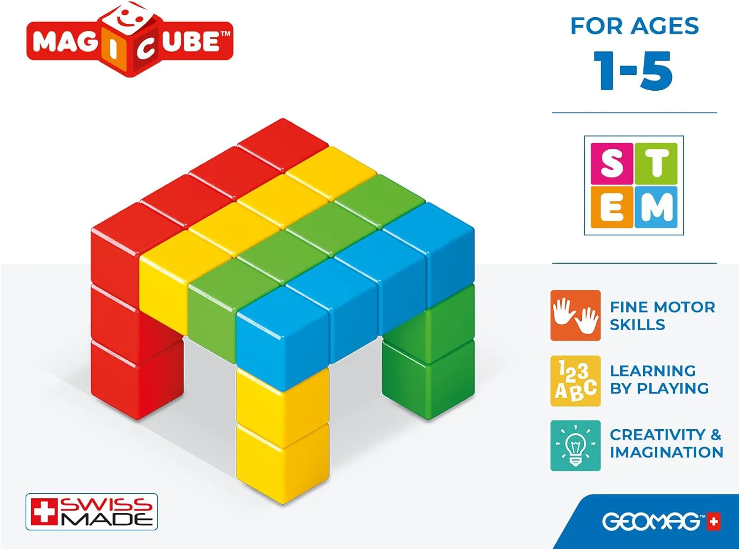 Магнитен конструктор, Geomag, Magicube, Full Color, 24 части - Image 5